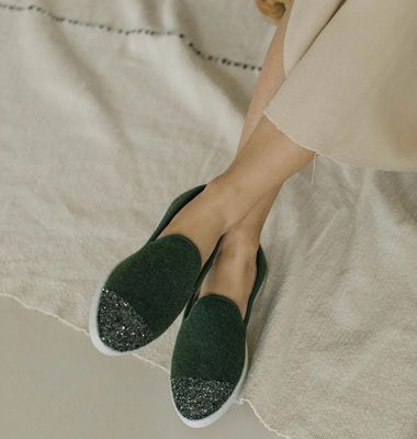 Green Sequined Slippers