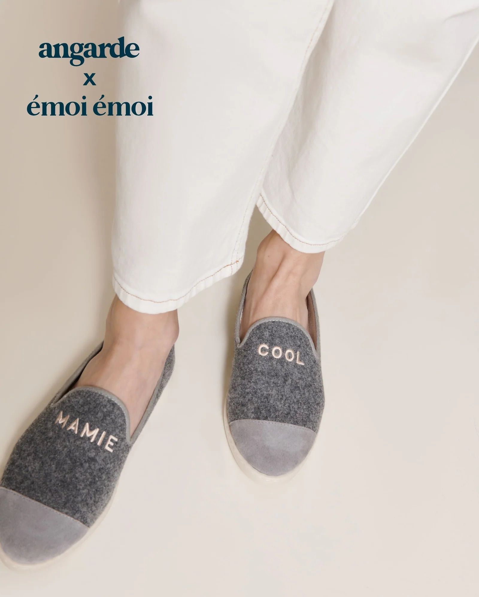 Mamie Cool Angarde embroidered slippers x emoi emoi - Angarde