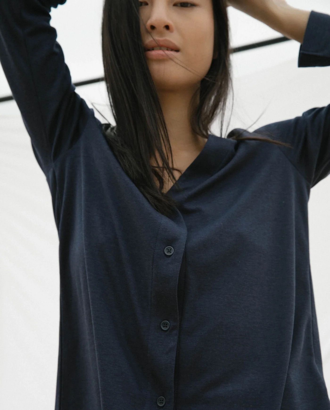 Long-sleeved button-down pyjama top - Angarde