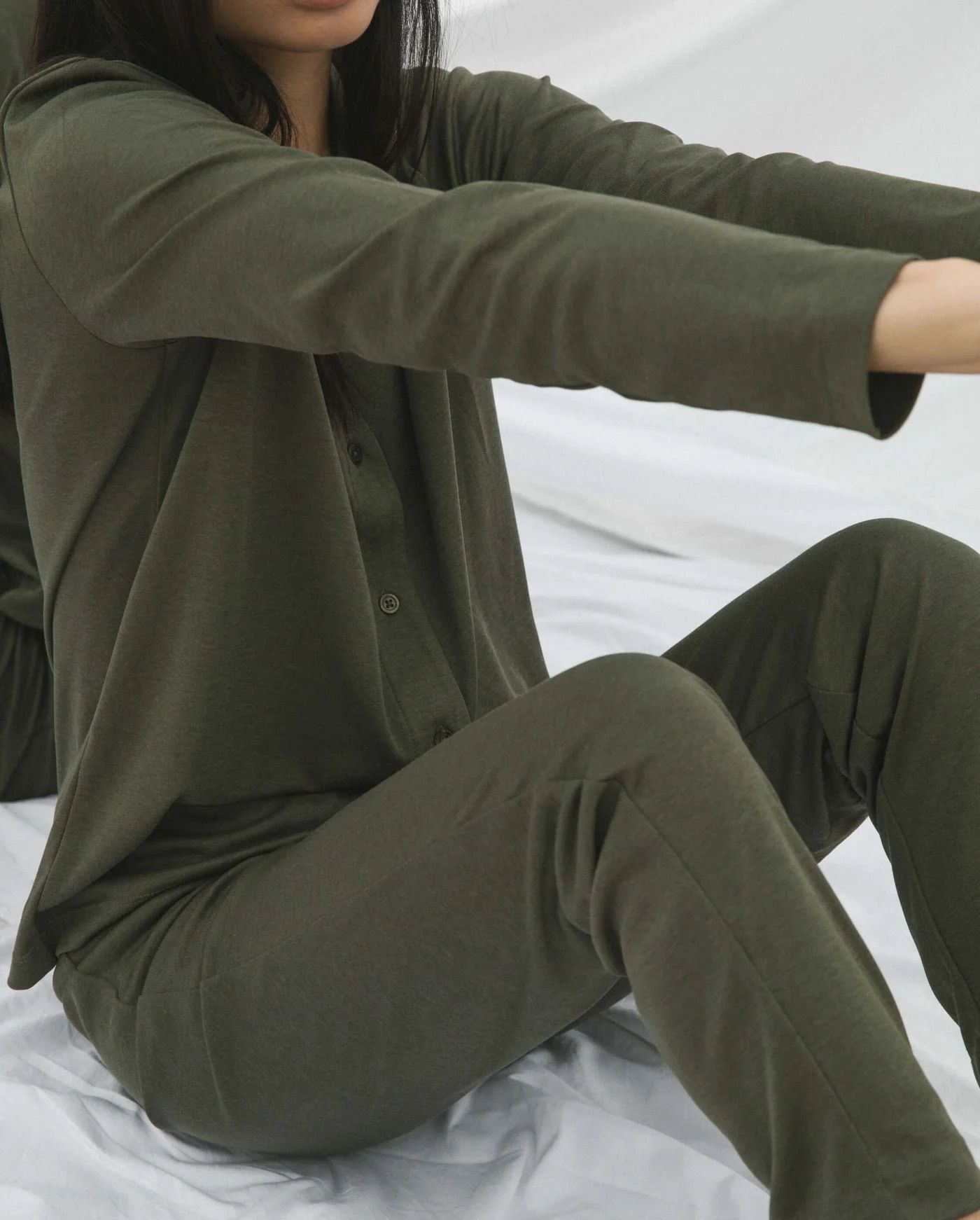 Plain tencel and organic cotton pyjama pants - Angarde