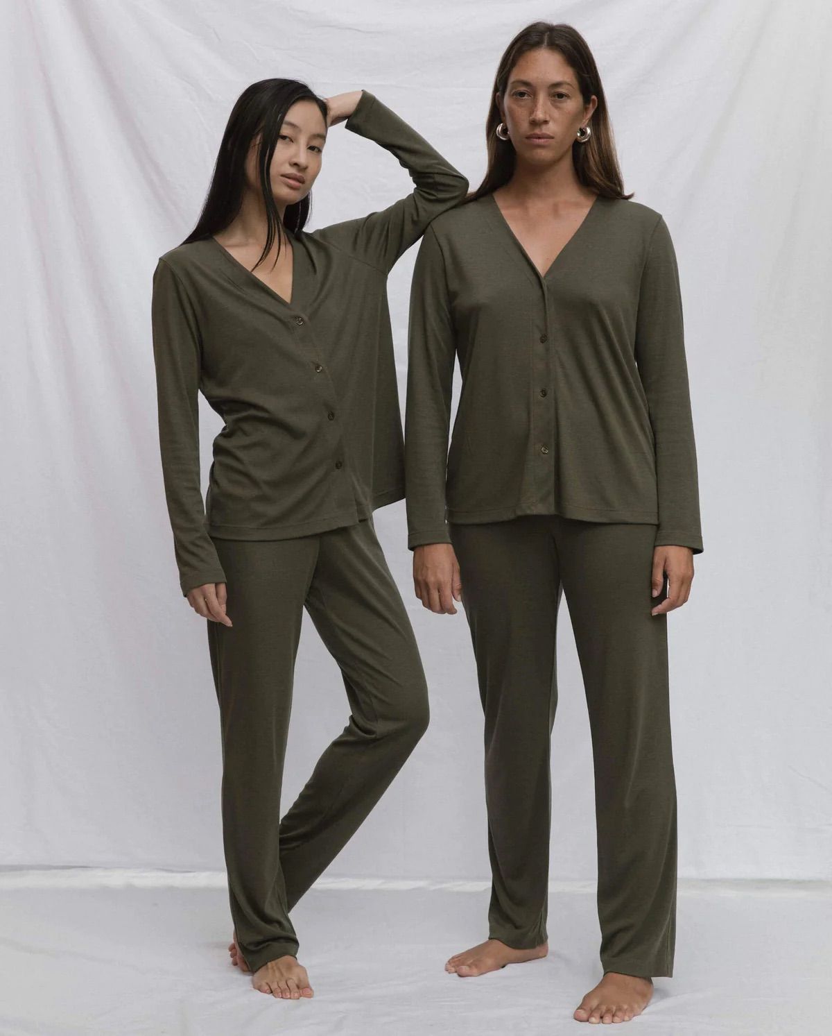Plain tencel and organic cotton pyjama pants - Angarde