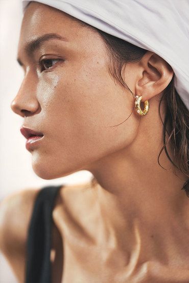 Boucles d'oreilles en laiton, perles et pierres - Anni Lu