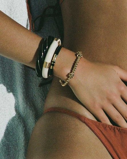 Bracelet jonc résine et plaqué or Positano - Aurélie Bidermann