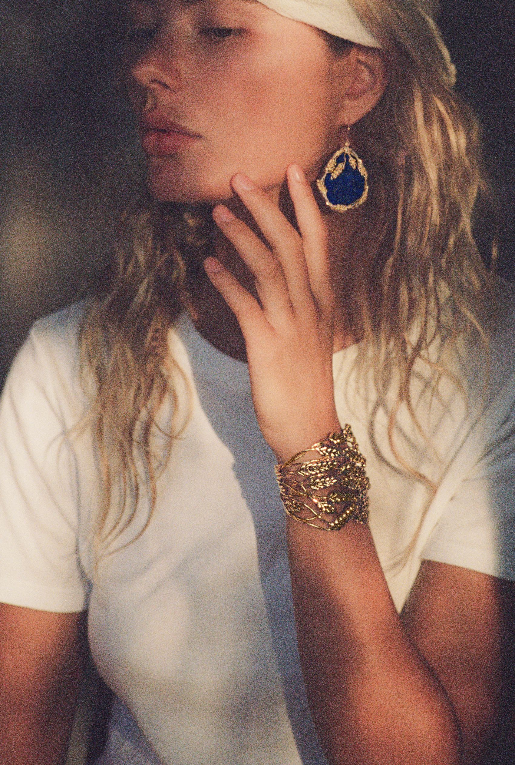 Françoise Lapis Lazuli gold plated dangling earrings - Aurélie Bidermann