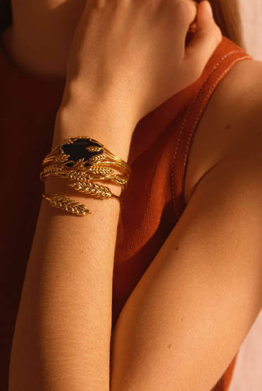 Bracelet jonc plaqué or Blé - Aurélie Bidermann