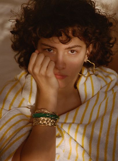 Bracelet jonc torsadé résine et plaqué or Diana - Aurélie Bidermann