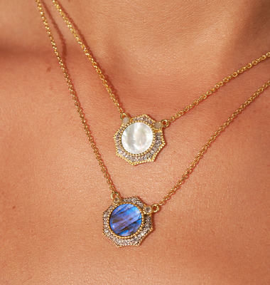 Collier chaîne et pendentif Janih Nacre