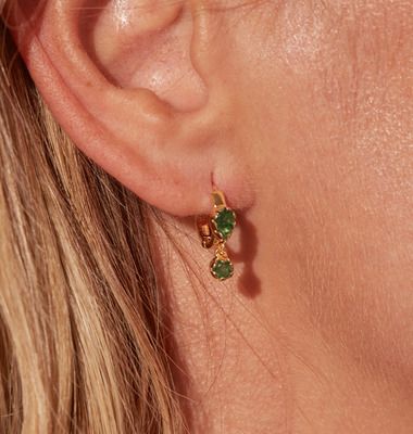 Boucles d'oreilles créoles avec aventurines Safra