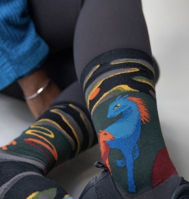 Horse socks with contrasting toe
