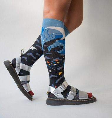 High socks fancy pattern