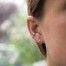 Moonstone stud earring with diamonds - Celine Daoust