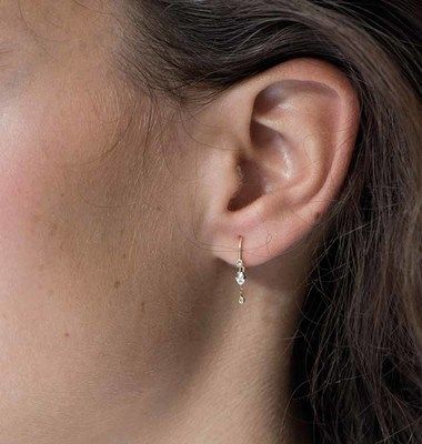 Moonstones and diamonds gold stud earrings