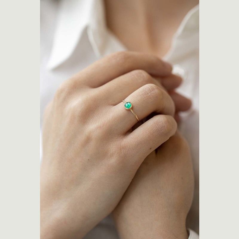 Vivid Emerald gold ring - Celine Daoust