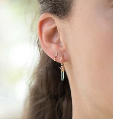 Moonstones and diamonds gold stud earrings