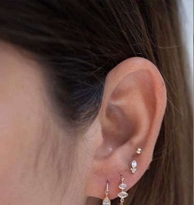 Mondstein und Diamant Augenring Ohrring