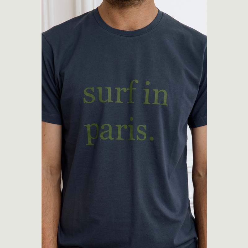 T-SHIRT SURF IN PARIS BLEU MARINE / VERT - Cuisse de Grenouille
