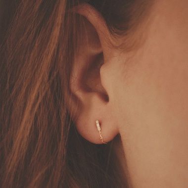 Ohrring Kette Iris Weiße Diamanten