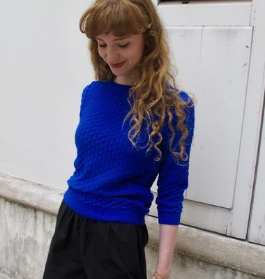 Sienna - Fine Lace Knit 3/4 Sleeve Sweater