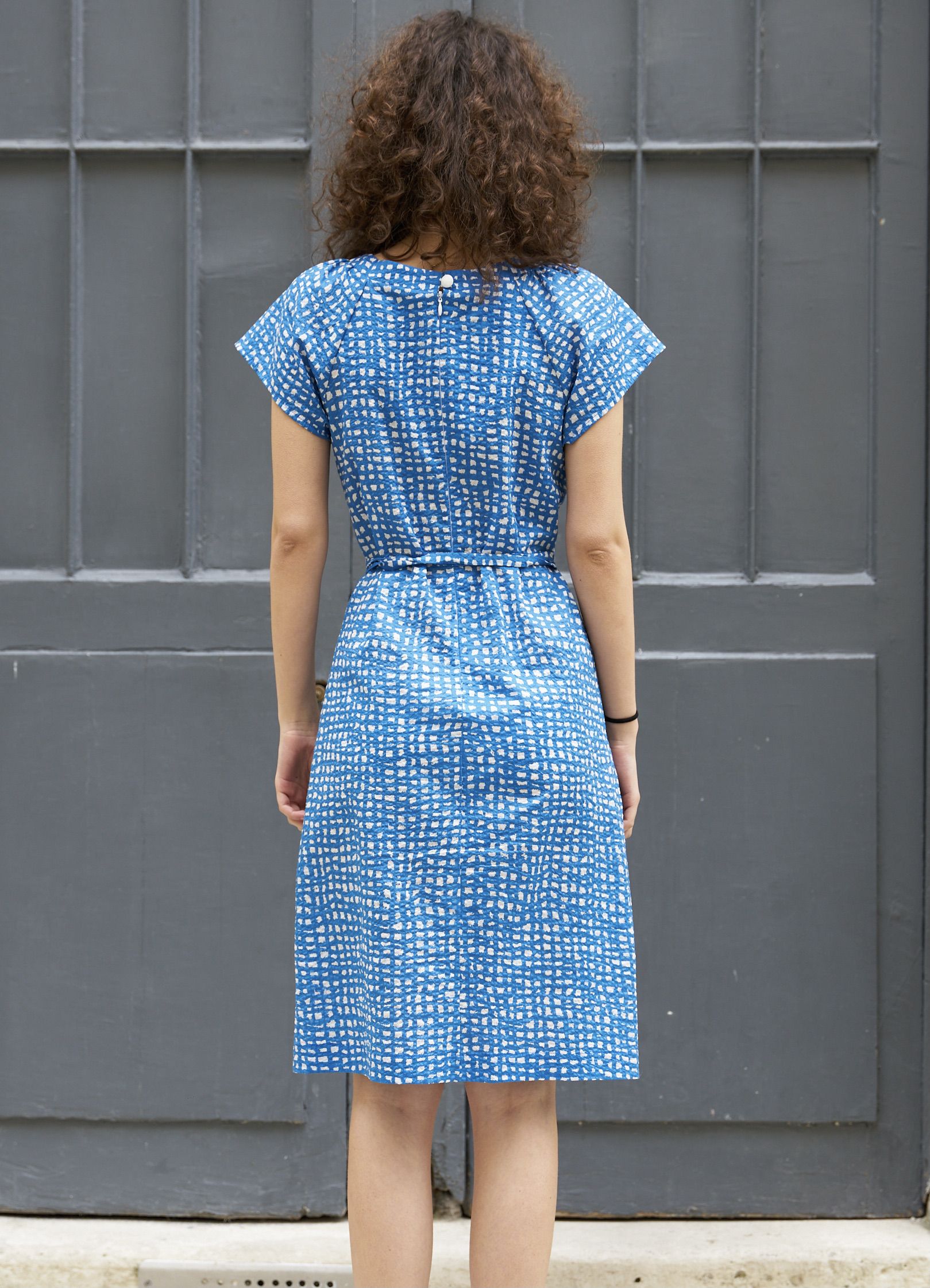 Rebecca - Seersucker Print Dress - Erotokritos