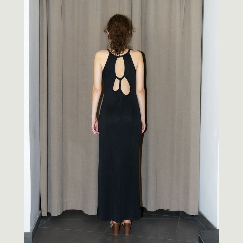 Naffi - Knitted Long Dress with Back Cut Outs - Erotokritos
