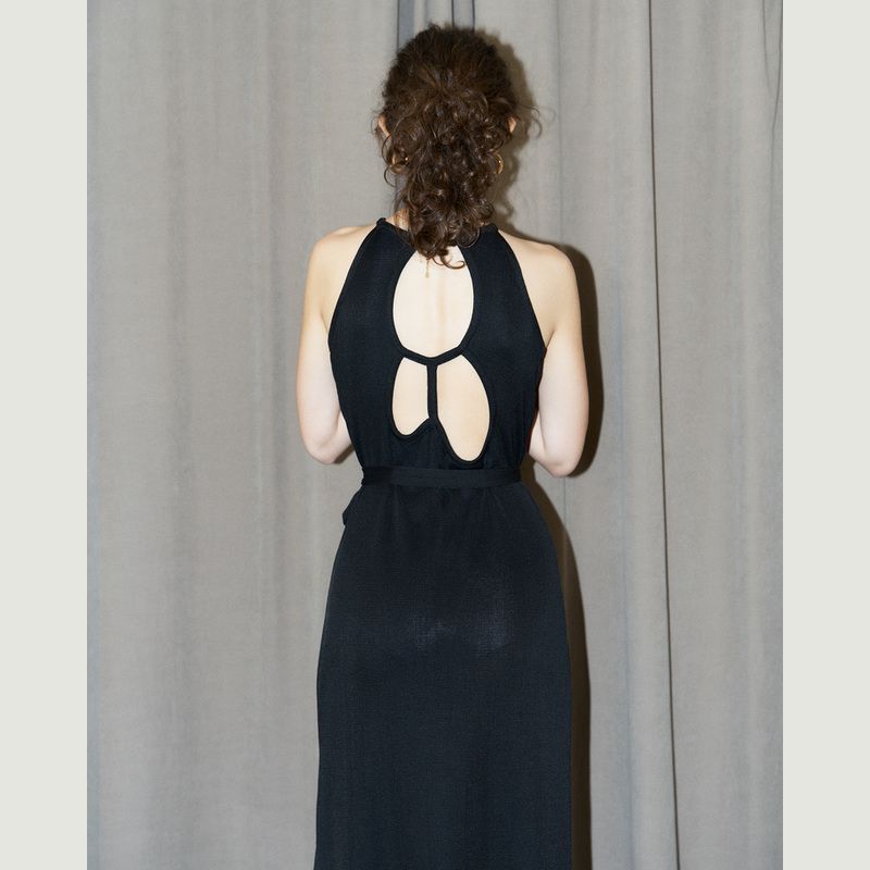 Naffi - Knitted Long Dress with Back Cut Outs - Erotokritos