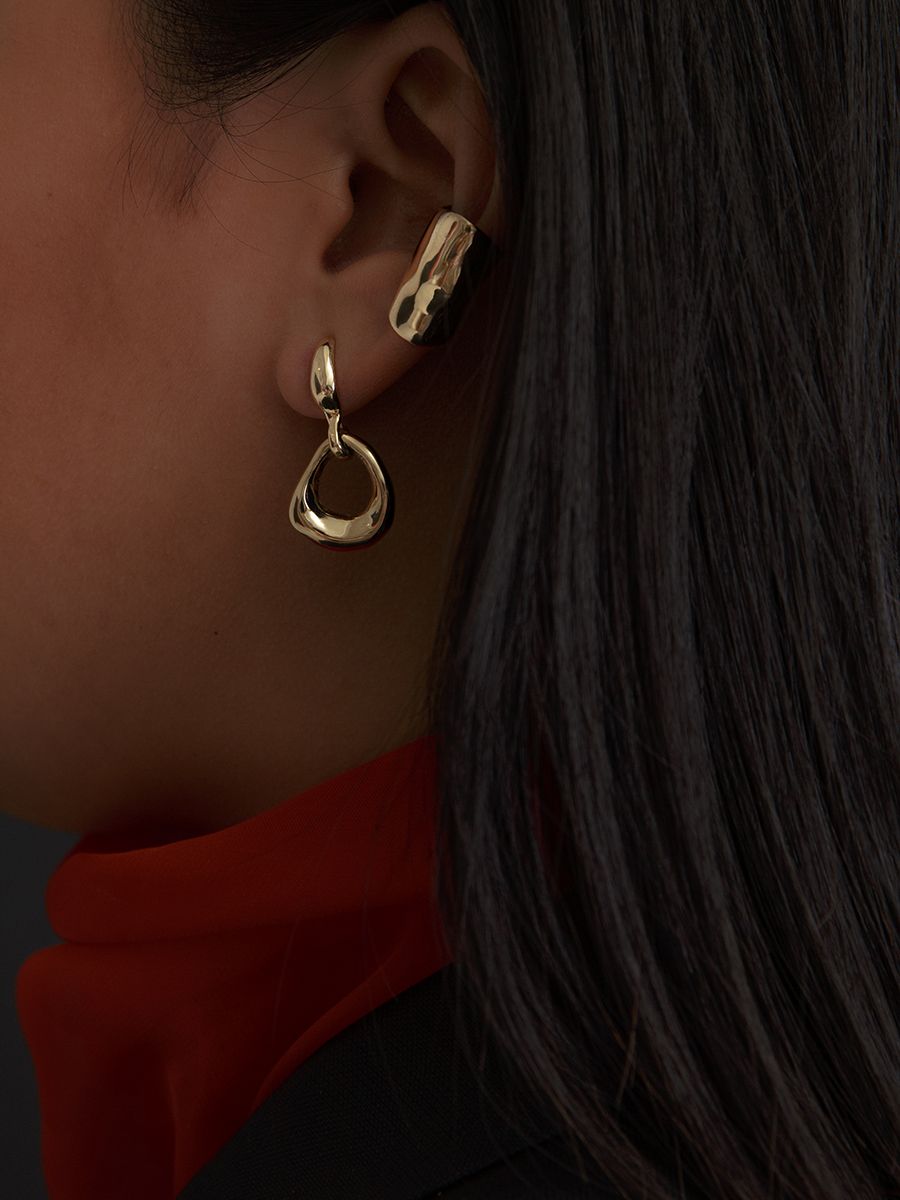 Boucles d'oreilles pendantes plaqué or Nina - FARIS