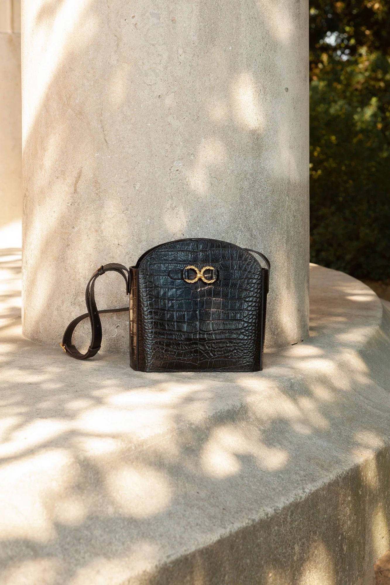 Croco leather bag Aimée - Fauvette