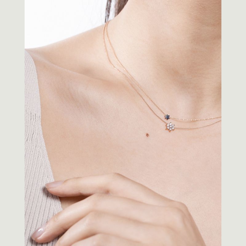 Sapphire Mini Star Necklace - Ginette NY