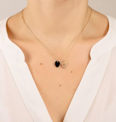 Collier Mini Coeur Angèle Onyx