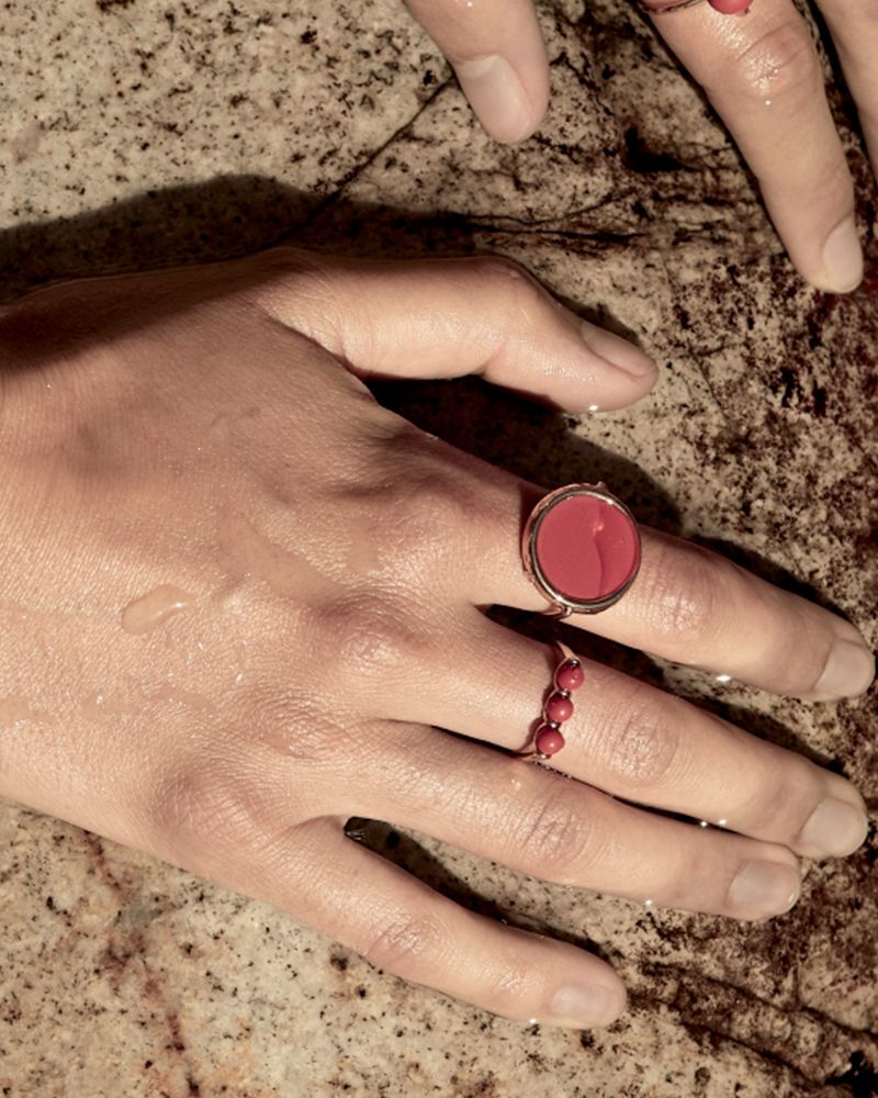 Bague Maria Coral Disc - Ginette NY