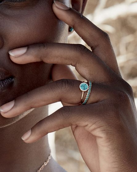 Bague Ever Disc turquoise - Ginette NY