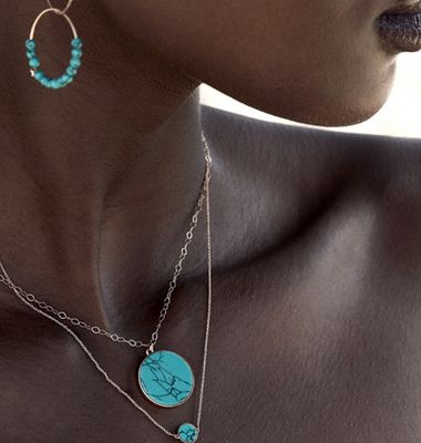 Collier Mini Ever Disc turquoise
