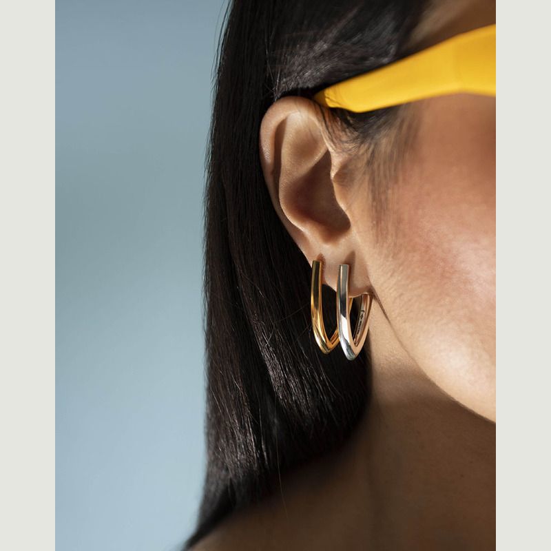 V vermeil earring - Jade Venturi