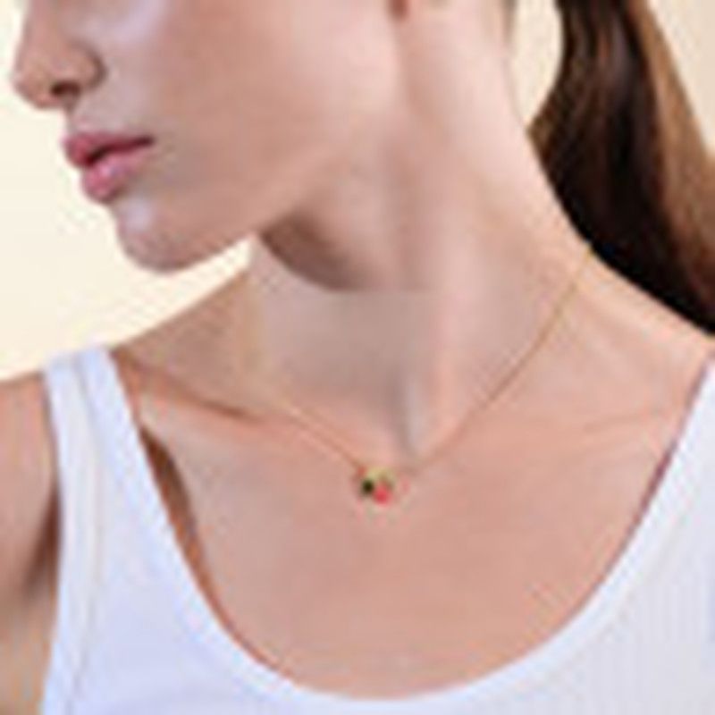 Halskette mit Marienkäfer-Anhänger  - Les Néréides