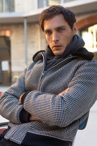 Blouson col mouton en laine vierge fabriqué en France - L'Exception Paris