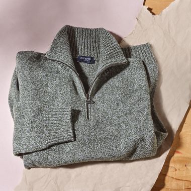 Pullover mit Trucker-Kragen aus recycelter Wolle
