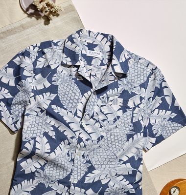Printed Short Sleeve Shirt in Japanese cotton