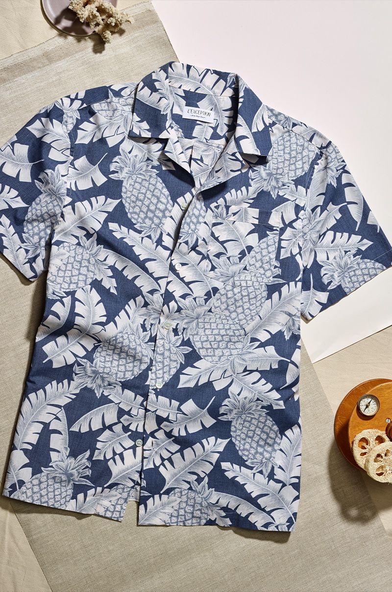 Printed Short Sleeve Shirt in Japanese cotton - L'Exception Paris