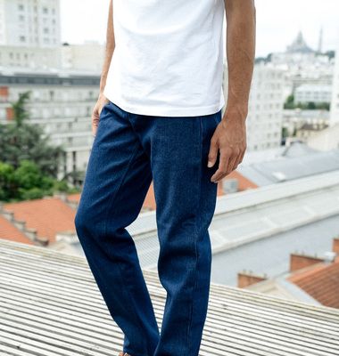 14 oz straight-leg jeans