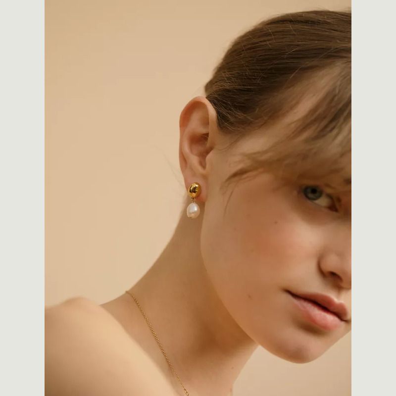 Boucles d'oreilles pendantes avec perles Lise - Louise Damas