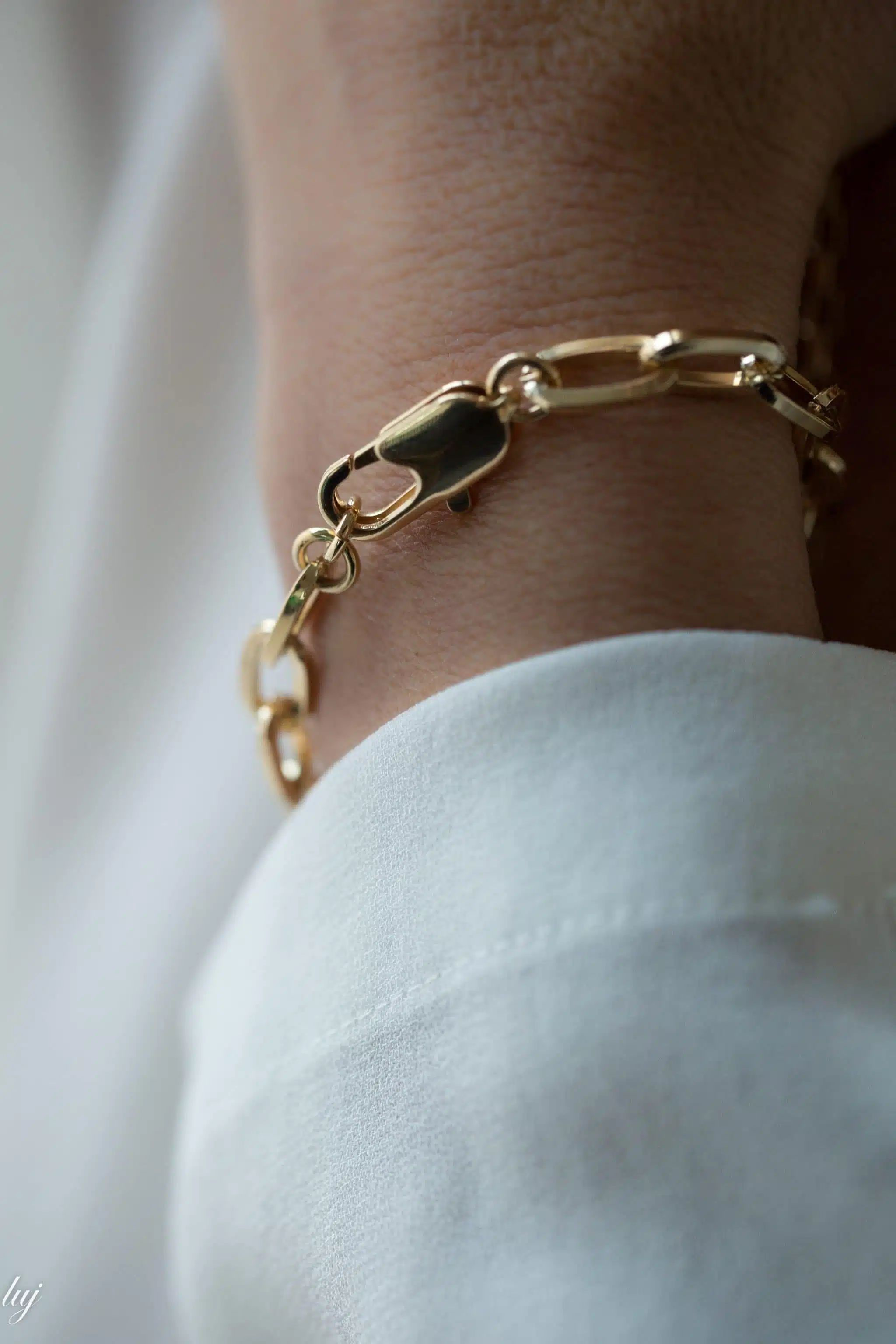 Mina gold plated brass curb bracelet - Luj Paris