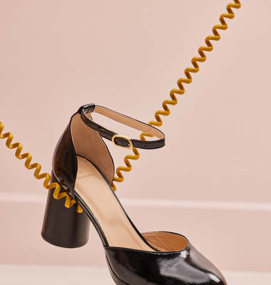 Domitille pleated leather pumps