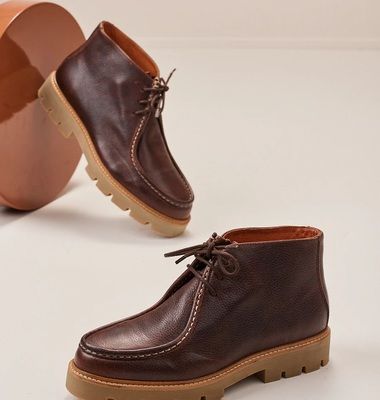 Grégoire grained pull-up leather platform boots