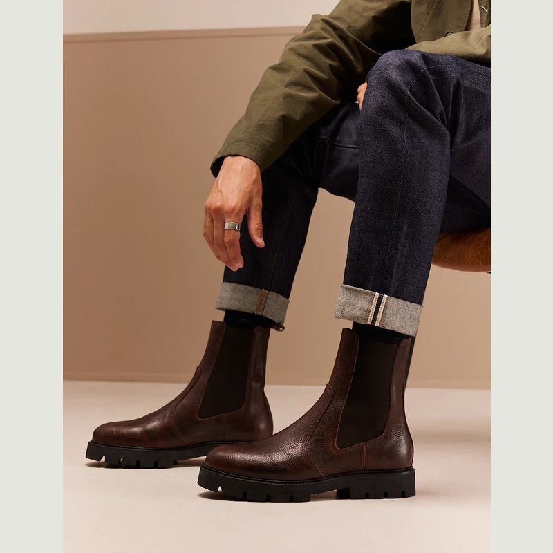 Chelsea boots in grained pull-up leather Raoul - M.Moustache