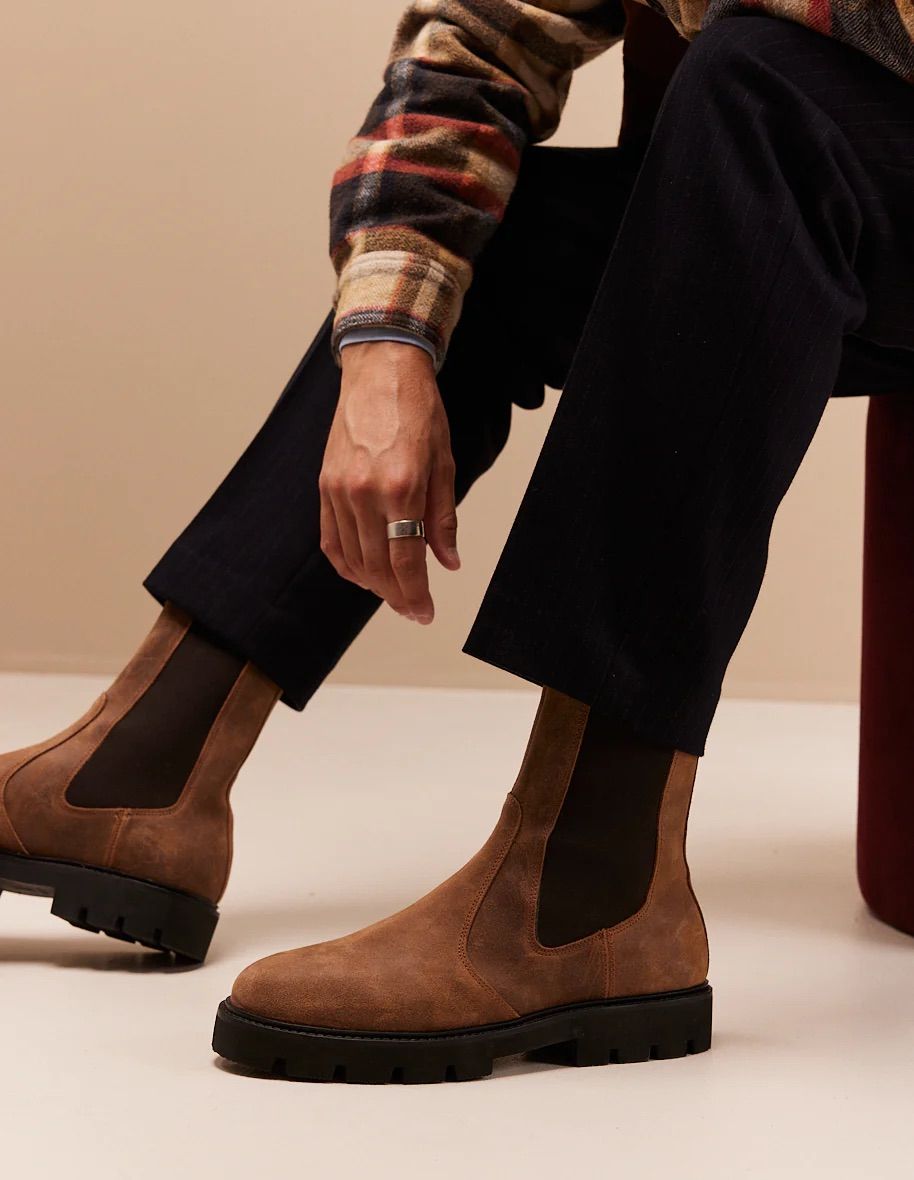 Chelsea boots en cuir suédé huilé Raoul - M.Moustache