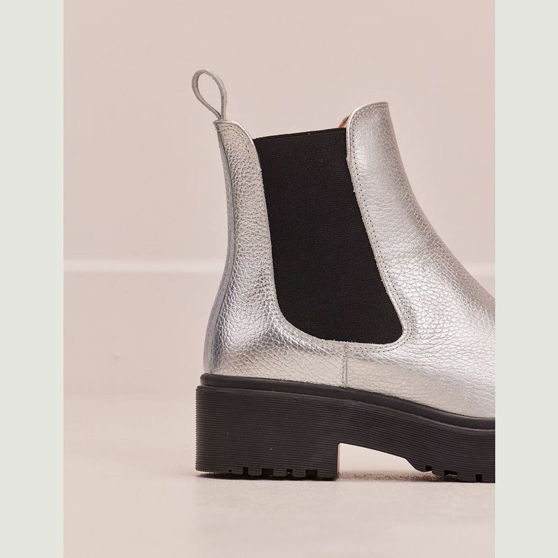 Chelsea boots in grained leather with Flora platform - M.Moustache