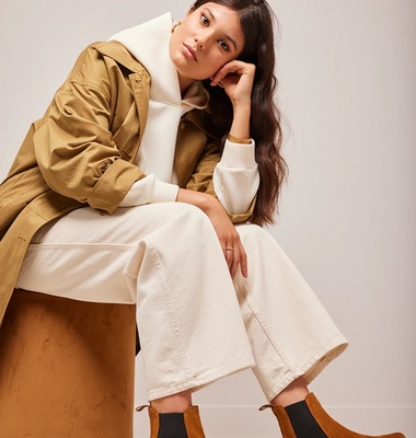 Chelsea boots en cuir suédé à plateforme Flora