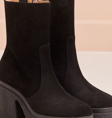 Claire platform boots in suede