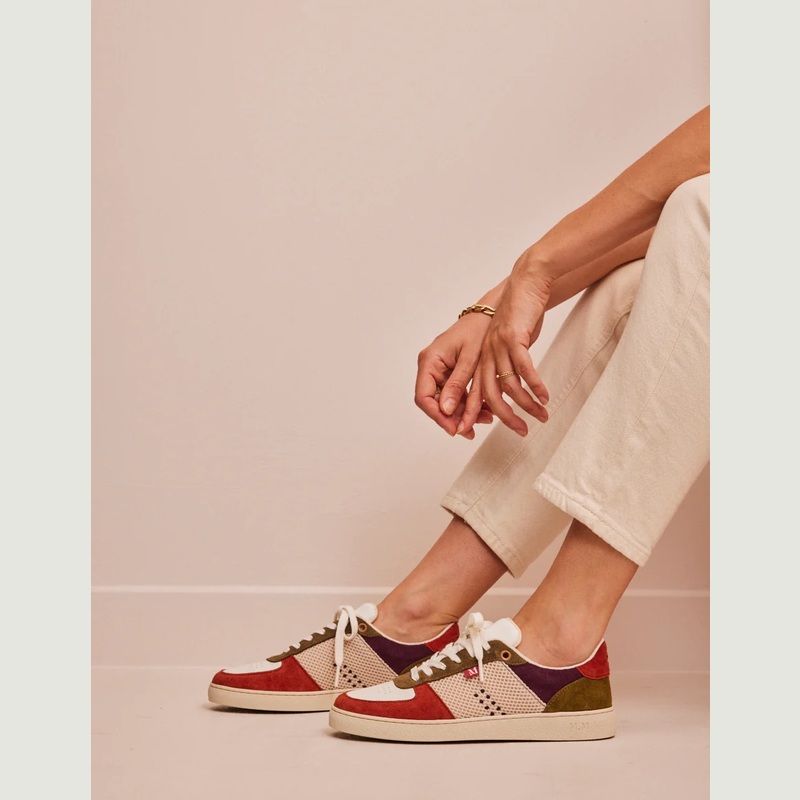 Marie suede and mesh low top trainers  - M.Moustache
