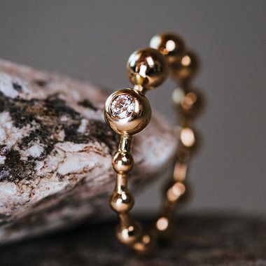 Cosmic Dreams Bead Ring with Stone